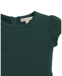 Hope & Henry Little Girls (6 - 12) Quilted Knit Short Sleeve Skater Dress