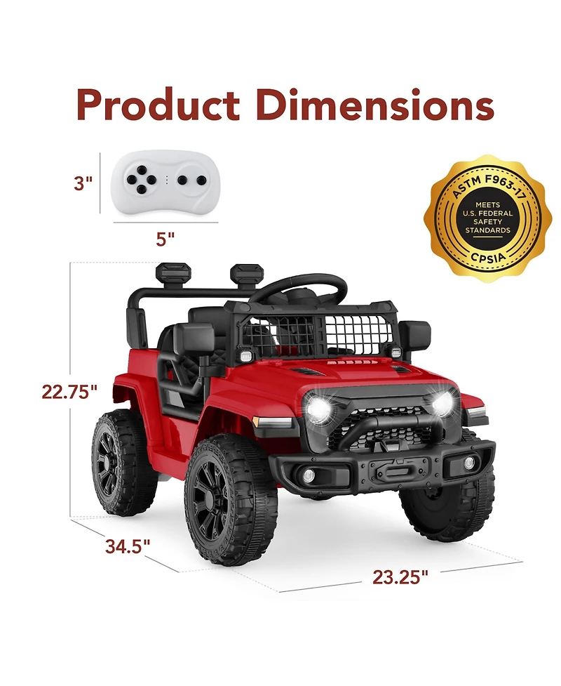 Best Choice Products 12V Kids Ride On Truck with Remote Control, 44-lb. Capacity, Ages 3+