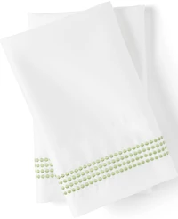 Lands' End Supima Cotton No Iron Sateen Embroidered Pillowcases