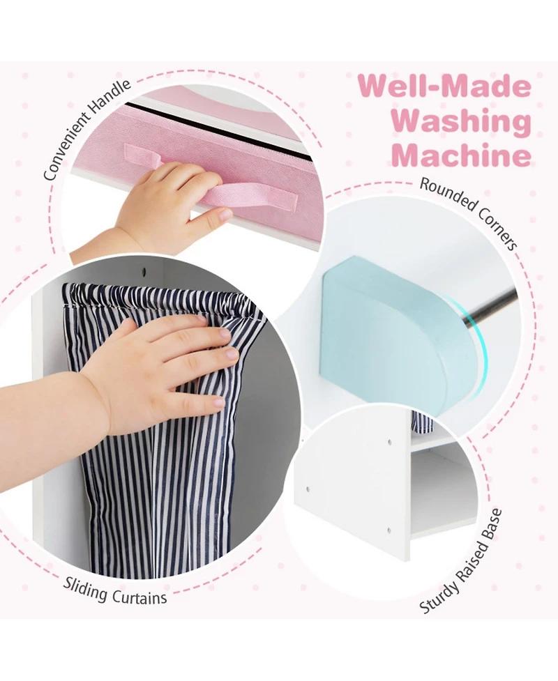 Sugift Kids Laundry Dual Washers Ironing Board Playset, Ages 3+