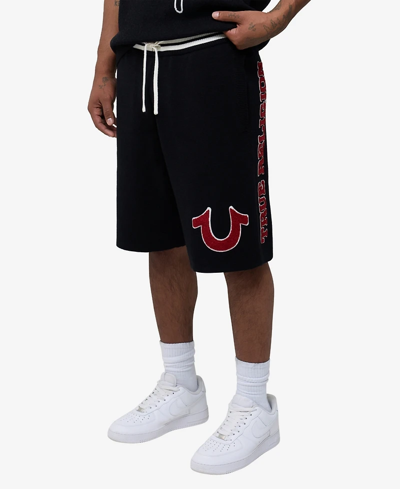 True Religion Men's Knit Logo Shorts, 8.75" Inseam