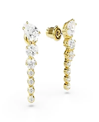 Swarovski Gold-Tone Plated White Crystal Earrings