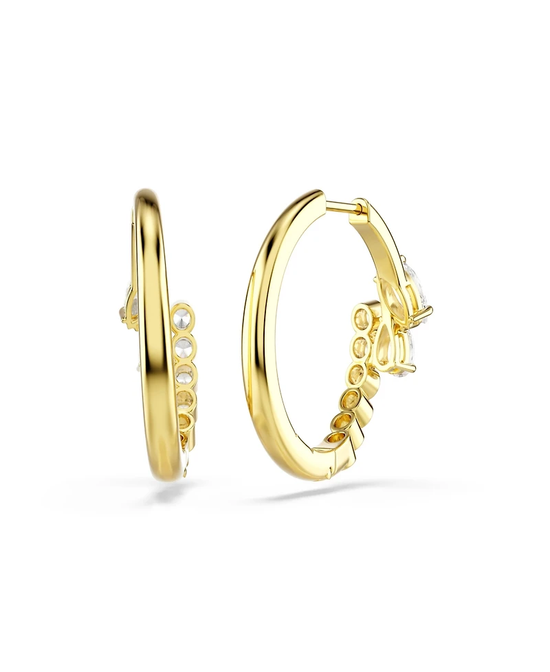 Swarovski Gold-Tone Plated White Crystal Earrings