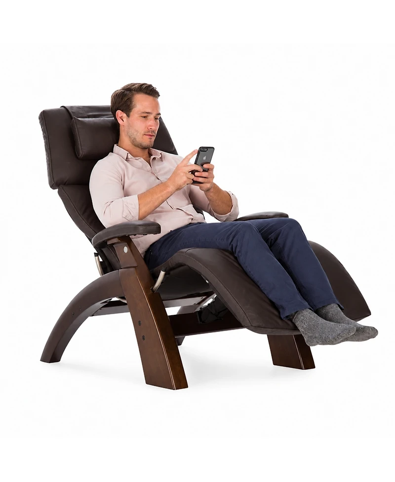 Human Touch Pc-350 Omni-Motion Limited, Dark Walnut, Espresso Pad, Top Grain Leather Zero Gravity Recliner