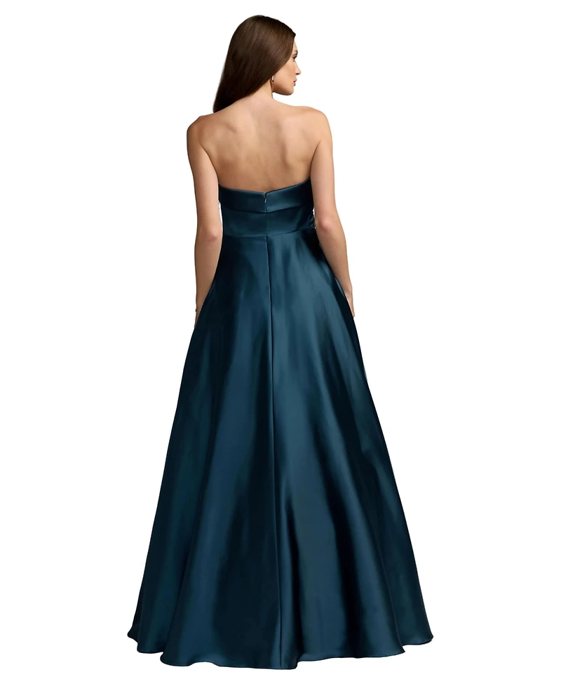 Mac Duggal Women's Flutter Sleeve Floral Embroidered Net Gown