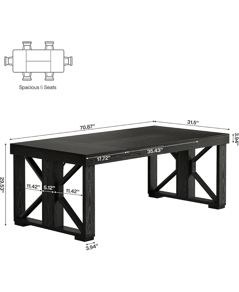 Tribesigns 70.87" Conference Table with Double Pedestal