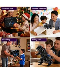 5-in-1 Remote Control Dinosaur Building Blocks Stem Toy Set, Rc Programmable Robot Kit with App Control, Indoor Outdoor Play