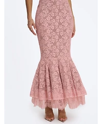 Miss Circle Women's Rosalyn Pink Lace Sweetheart Maxi Mermaid Dress