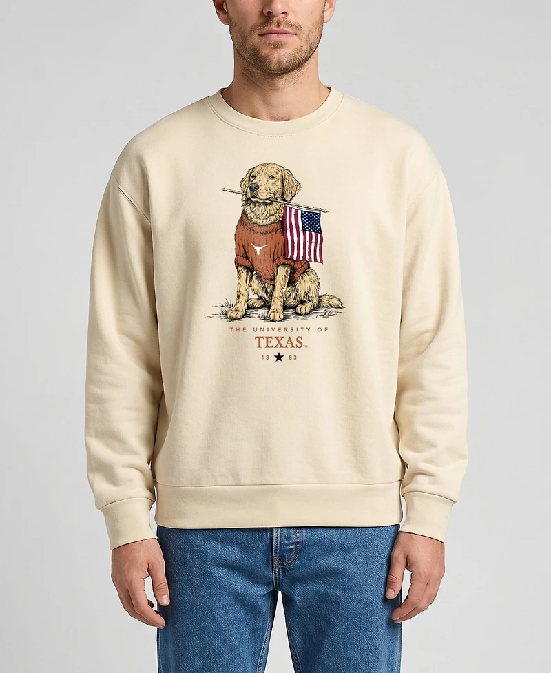 Uscape Apparel Men's and Women's Cream Texas Longhorns Americana Good Boy Ribbed Premium Sweatshirt