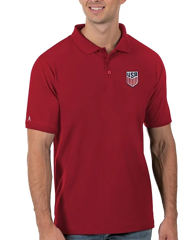 Antigua Men's Red Usmnt Legacy Pique Polo Shirt