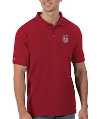 Antigua Men's Red Usmnt Legacy Pique Polo Shirt