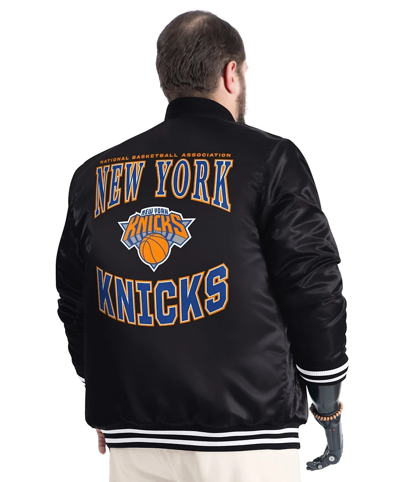 G-iii Sports by Carl Banks Men's New York Knicks Adaptive Bold Logo Satin Varsity Jacket