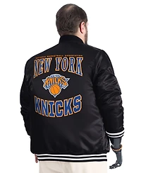 G-iii Sports by Carl Banks Men's New York Knicks Adaptive Bold Logo Satin Varsity Jacket