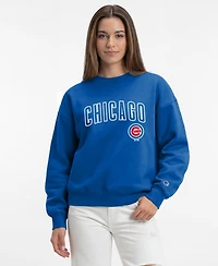 Champion Women's All-Star Chicago Cubs Relaxed-Fit Midweight Cotton-Blend Sweatshirt