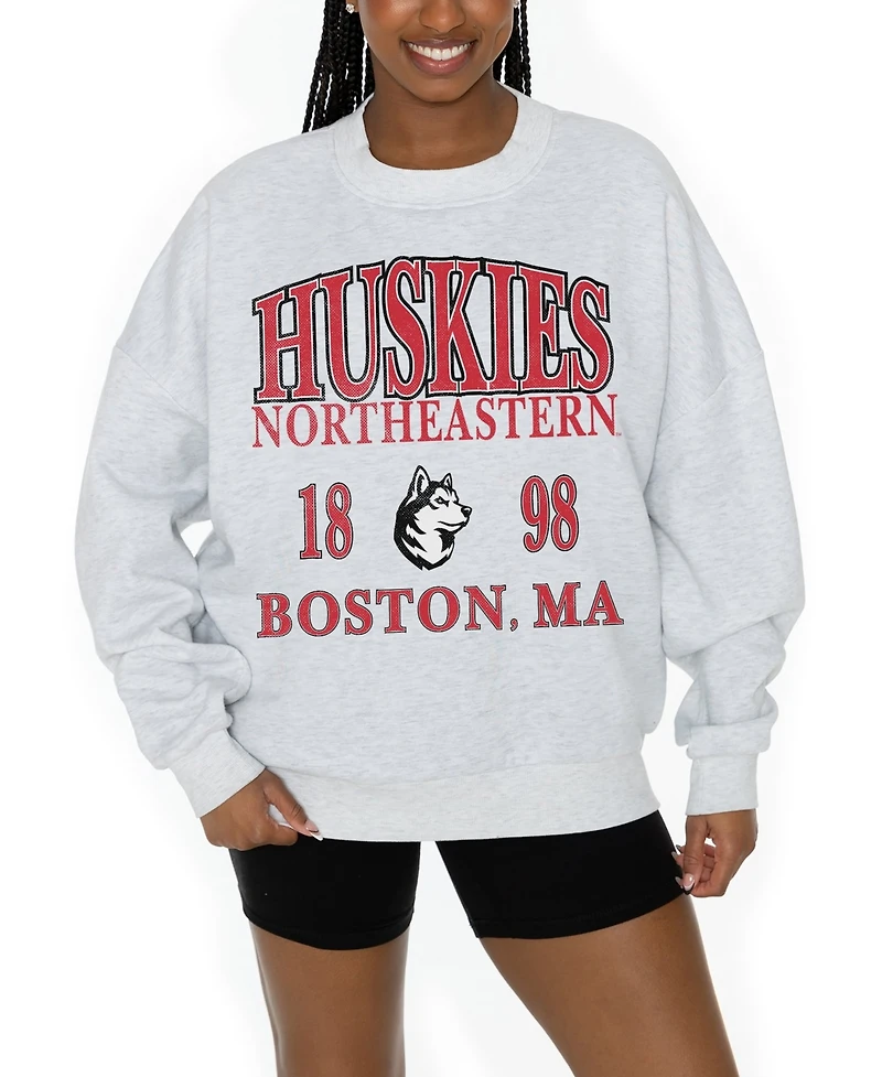 Gameday Couture Women's Northeastern Huskies Large Screen Print Fleece Pullover Sweatshirt