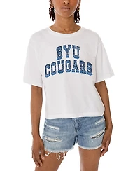 Gameday Couture Women's White Byu Cougars Claim To Fame Boxy Cropped T-Shirt