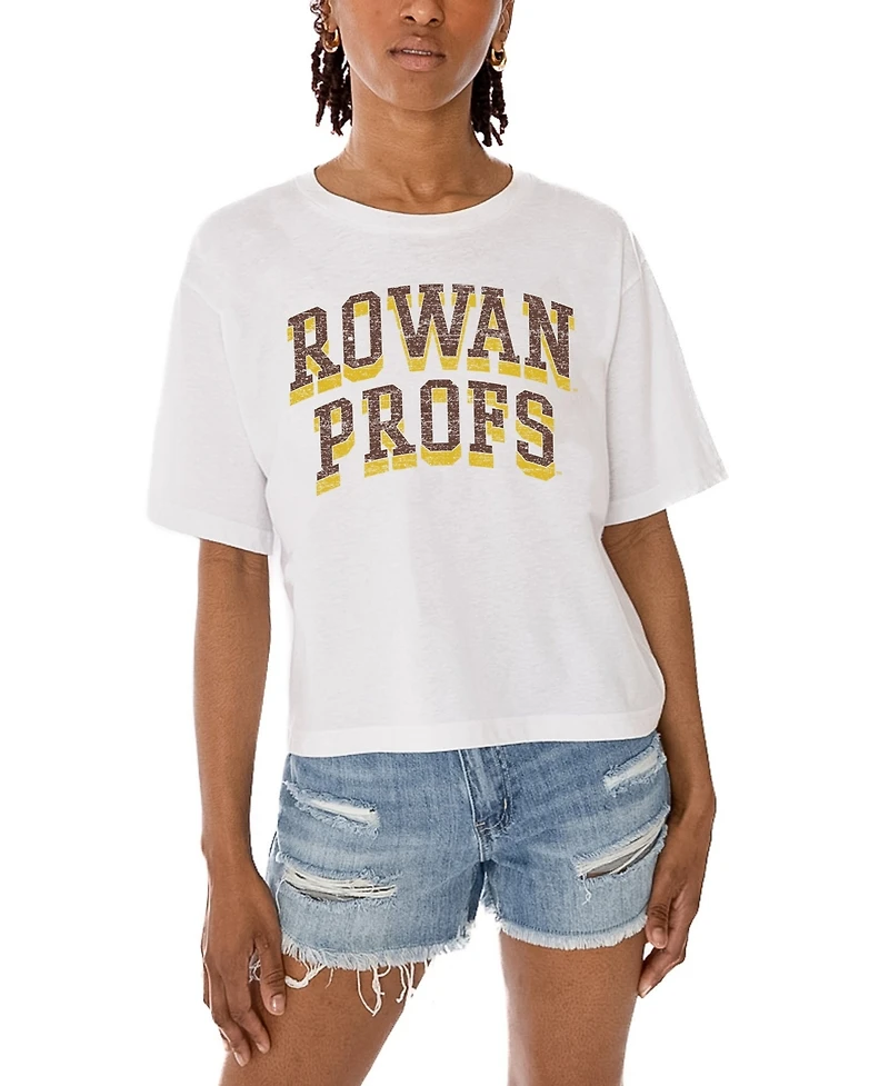 Gameday Couture Women's White Rowan Profs Claim To Fame Boxy Cropped T-Shirt