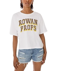 Gameday Couture Women's White Rowan Profs Claim To Fame Boxy Cropped T-Shirt