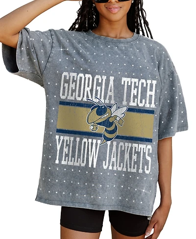Gameday Couture Women's Gray Georgia Tech Yellow Jackets On the Ball Oversized T-Shirt