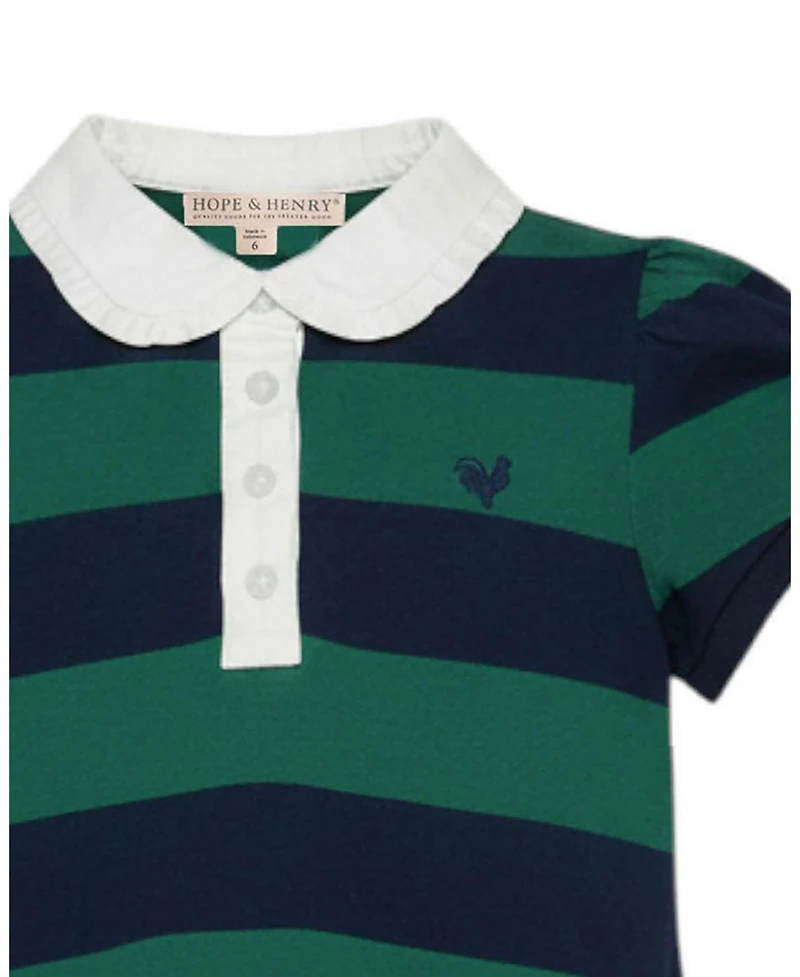 Hope & Henry Toddler Girls (2T - 5T) Organic Puff Sleeve Pique Polo Dress