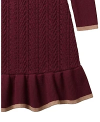 Hope & Henry Toddler Girls and Organic Mock Neck Flounce Hem Sweater Dress