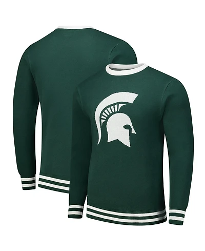 Uscape Apparel Men's and Women's Green Michigan State Spartans Renew Knit Vintage Pullover Sweater