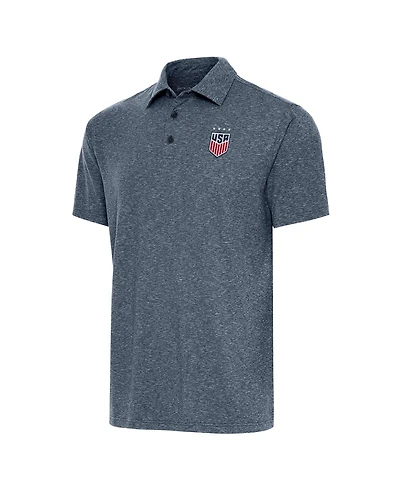 Antigua Men's Heather Navy Uswnt Par 3 Polo Shirt