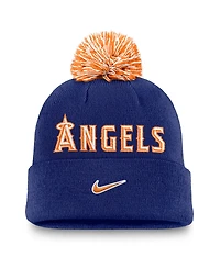 Nike Men's Royal Los Angeles Angels Peak Cuffed Pom with Knit Hat