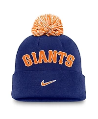 Nike Men's Royal San Francisco Giants Peak Cuffed Pom with Knit Hat