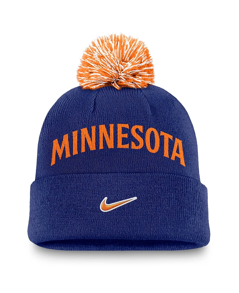 Nike Men's Royal Minnesota Twins Peak Cuffed Pom with Knit Hat