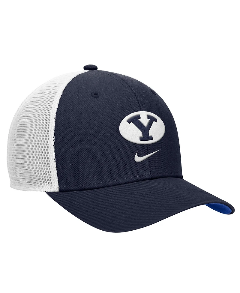 Nike Men's Navy Byu Cougars Rise Trucker Dri-fit Adjustable Hat