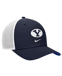 Nike Men's Navy Byu Cougars Rise Trucker Dri-fit Adjustable Hat