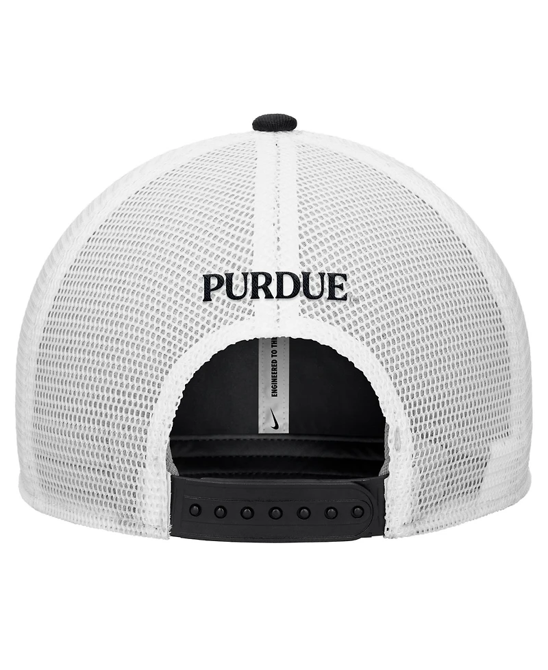 Nike Men's Black Purdue Boilermakers Rise Trucker Dri-fit Adjustable Hat
