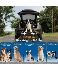 71 in Folding Dog Ramp for Car Suv Truck, Steel Frame Pet Ramp for Large Dogs