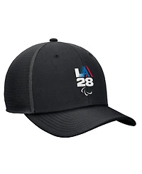 Nike Men's Black LA28 Summer Paralympics Retro Stripe Rise Adjustable Trucker Hat