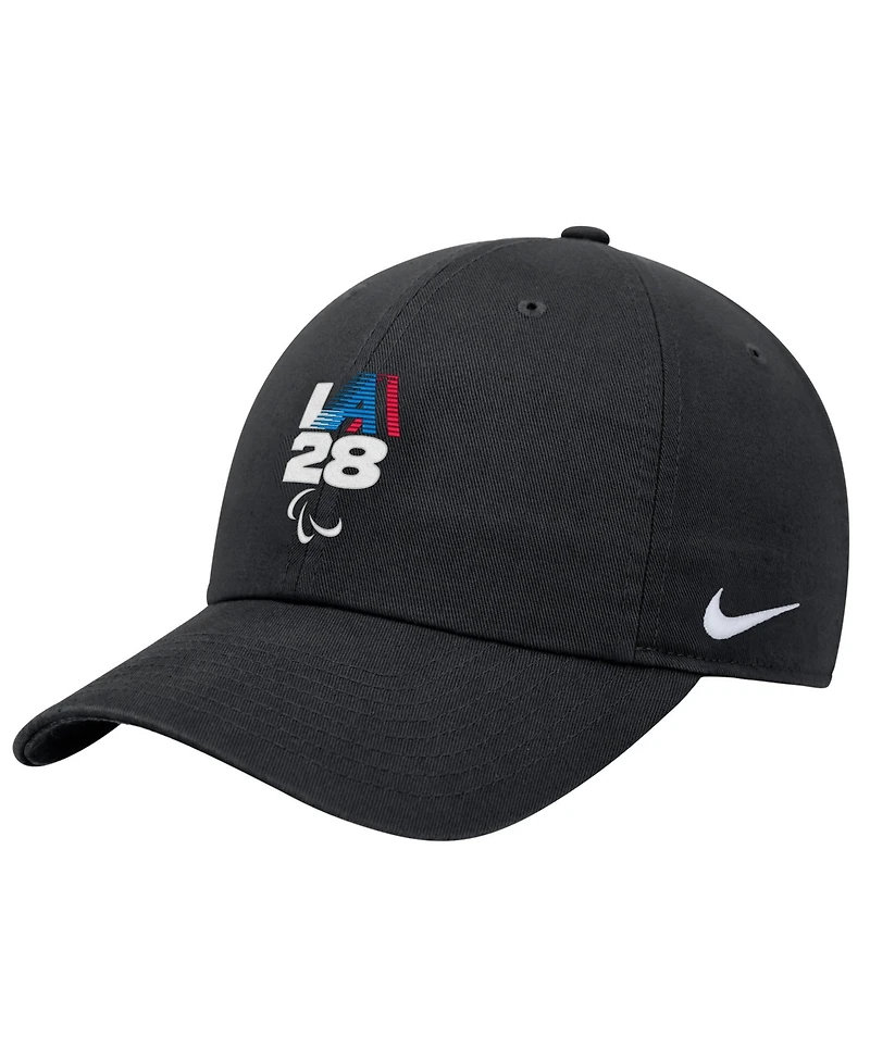 Nike Big Boys and Girls Black LA28 Summer Paralympics Retro Stripe Club Adjustable Hat