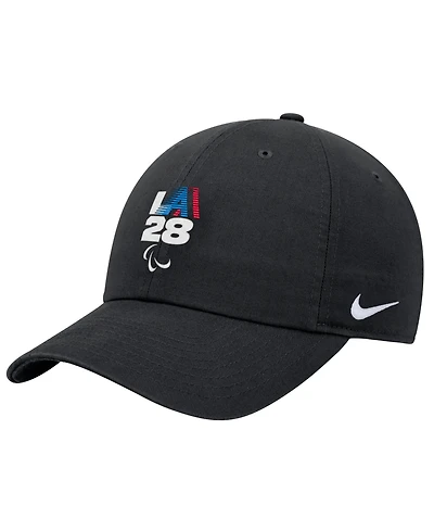 Nike Big Boys and Girls Black LA28 Summer Paralympics Retro Stripe Club Adjustable Hat