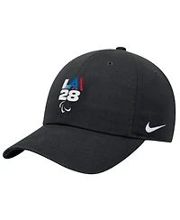 Nike Big Boys and Girls Black LA28 Summer Paralympics Retro Stripe Club Adjustable Hat