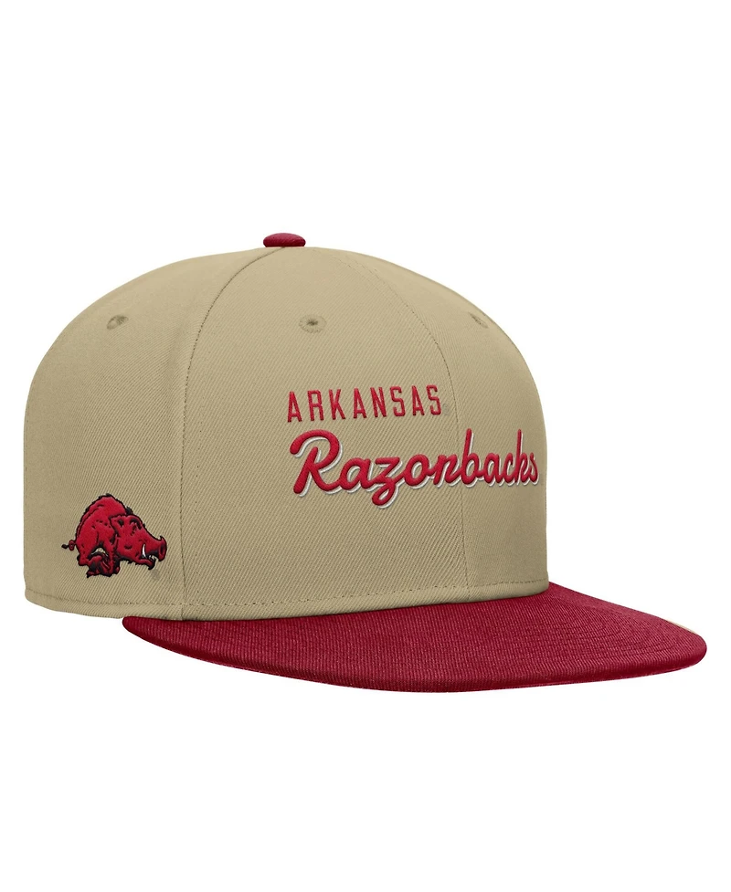 Nike Men's Beige/Cardinal Arkansas Razorbacks Pro Dri-fit Snapback Hat