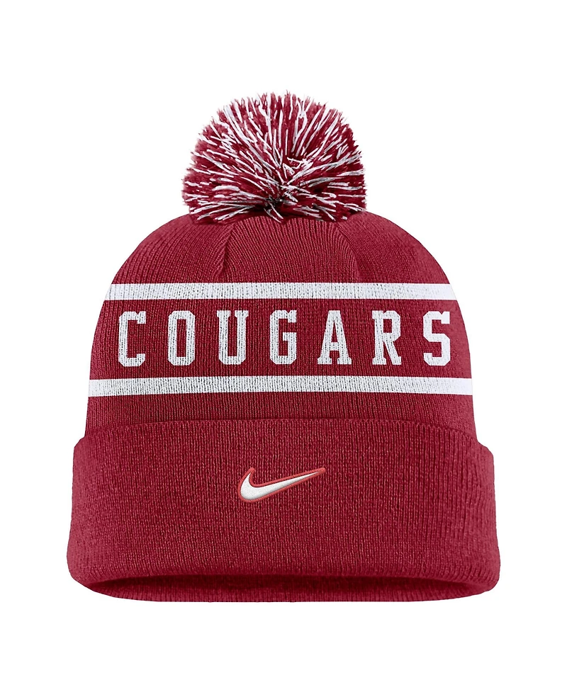 Nike Men's Crimson Washington State Cougars Peak Cuffed Pom with Knit Hat