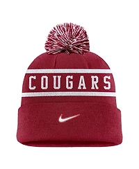 Nike Men's Crimson Washington State Cougars Peak Cuffed Pom with Knit Hat