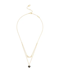 Coach Black Signature Heart Resin Layered Necklace