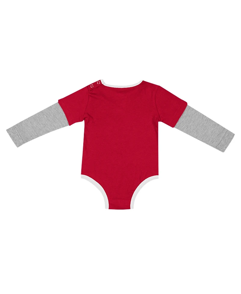 Colosseum Baby Boys and Girls Cardinal Alabama Crimson Tide Next Stop Long sleeves Bodysuit