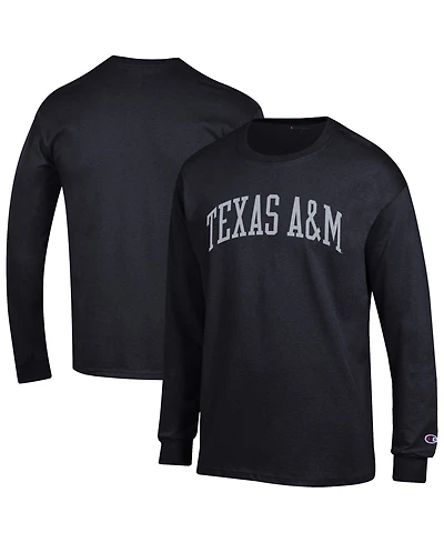 Champion Men's Black Texas A&M Aggies Basic Arch Long sleeves T-Shirt