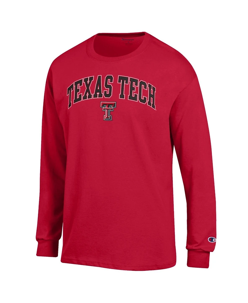 Champion Men's Champion Red Texas Tech Raiders Arch Over Logo Long sleeves T-Shirt