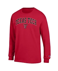 Champion Men's Champion Red Texas Tech Raiders Arch Over Logo Long sleeves T-Shirt