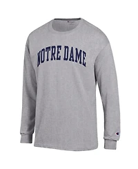 Champion Men's Heather Gray Notre Dame Fighting Irish Basic Arch Long sleeves T-Shirt