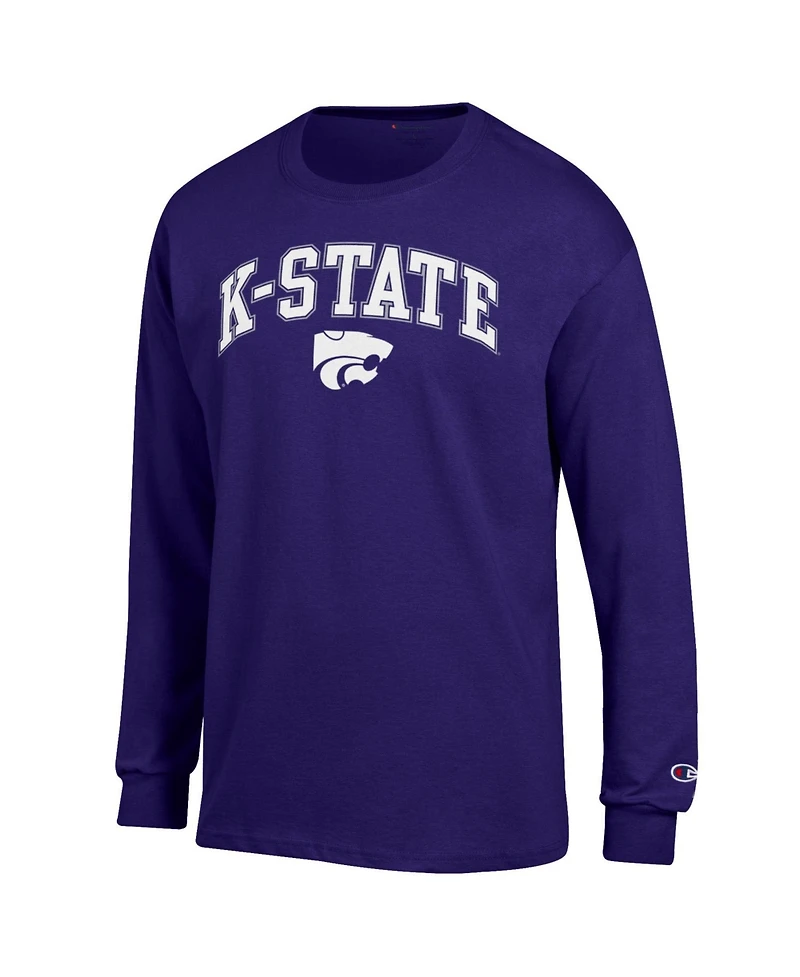 Champion Men's Champion Purple Kansas State Wildcats Arch Over Logo Long sleeves T-Shirt