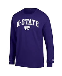 Champion Men's Champion Purple Kansas State Wildcats Arch Over Logo Long sleeves T-Shirt