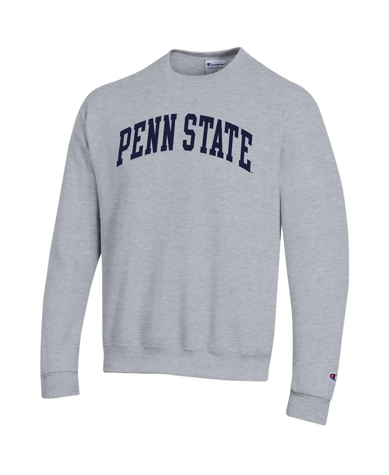 Champion Men's Heather Gray Penn State Nittany Lions Basic Arch Fleece Pullover Sweatshirt